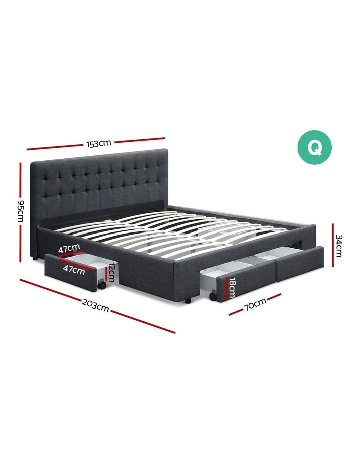 Artiss Queen Size Fabric Bed Frame Headboard With Drawers Charcoal Myer Artiss Queen Size Fabric Bed Frame, Artiss Queen Bed Head Charcoal