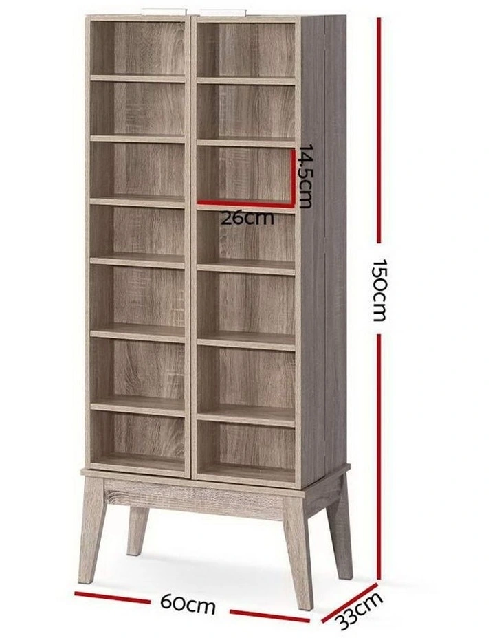 Artiss Cd Dvd Media Storage Display Shelf Folding Cabinet Bookshelf Bluray Rack Oak Myer Artiss Cd Dvd Media Storage Display, Cd Dvd Storage Bookcase