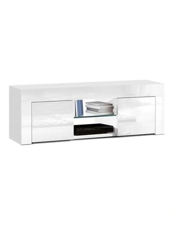 High Gloss TV Stand Entertainment Unit 130cm in White