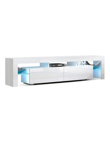 RGB LED TV Stand Cabinet Entertainment Unit 189cm in White