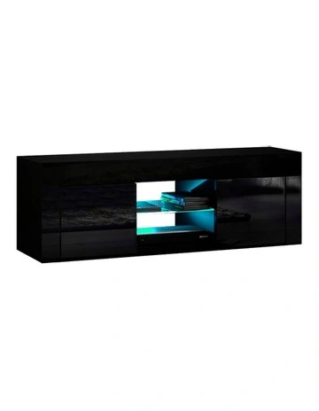RGB LED Entertainment Unit 130cm in Black