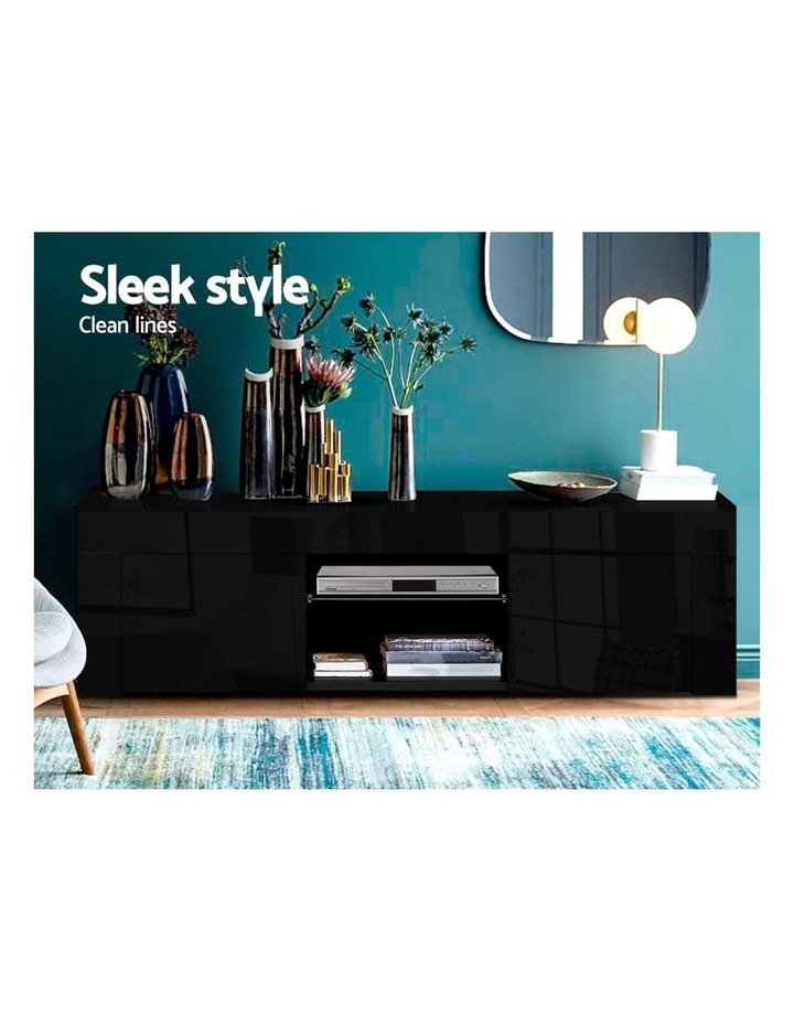 Artiss 130cm Rgb Led Tv Stand Cabinet Entertainment Unit Gloss Furniture Black Myer