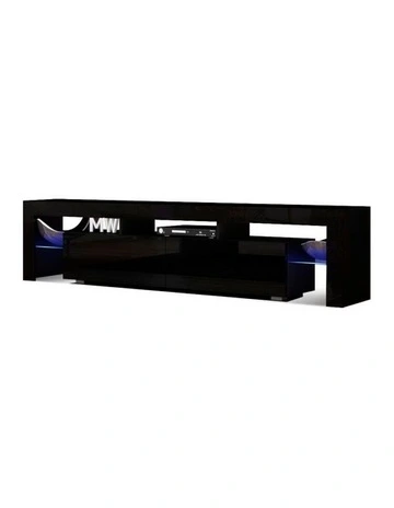 RGB LED TV Stand Cabinet Entertainment Unit 189cm in Black