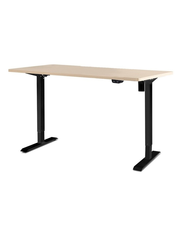 Motorised Electric Height Adjustable Standing Desk Computer Black White Oak