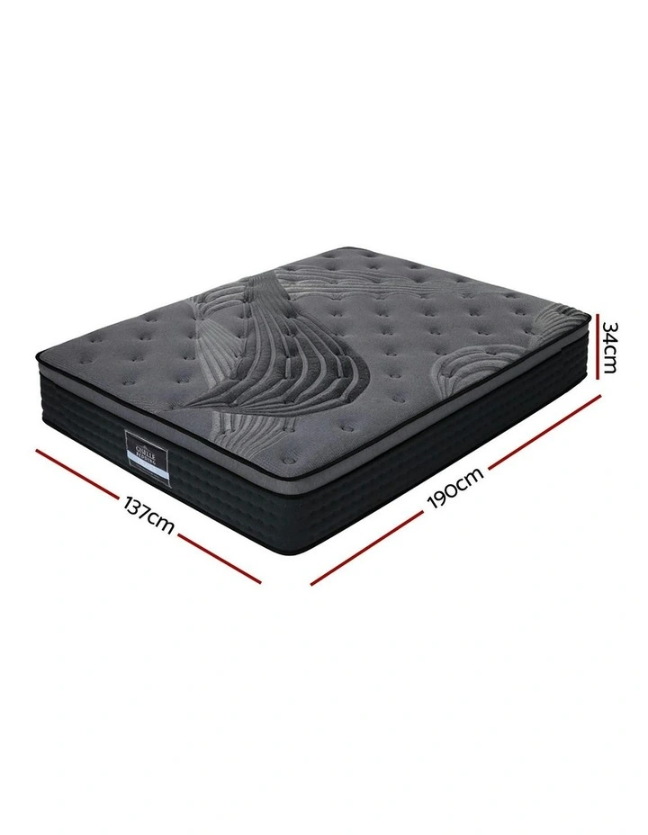 Alanya Bamboo Euro Top Pocket Spring Double Size Mattress 34cm in Grey image 7