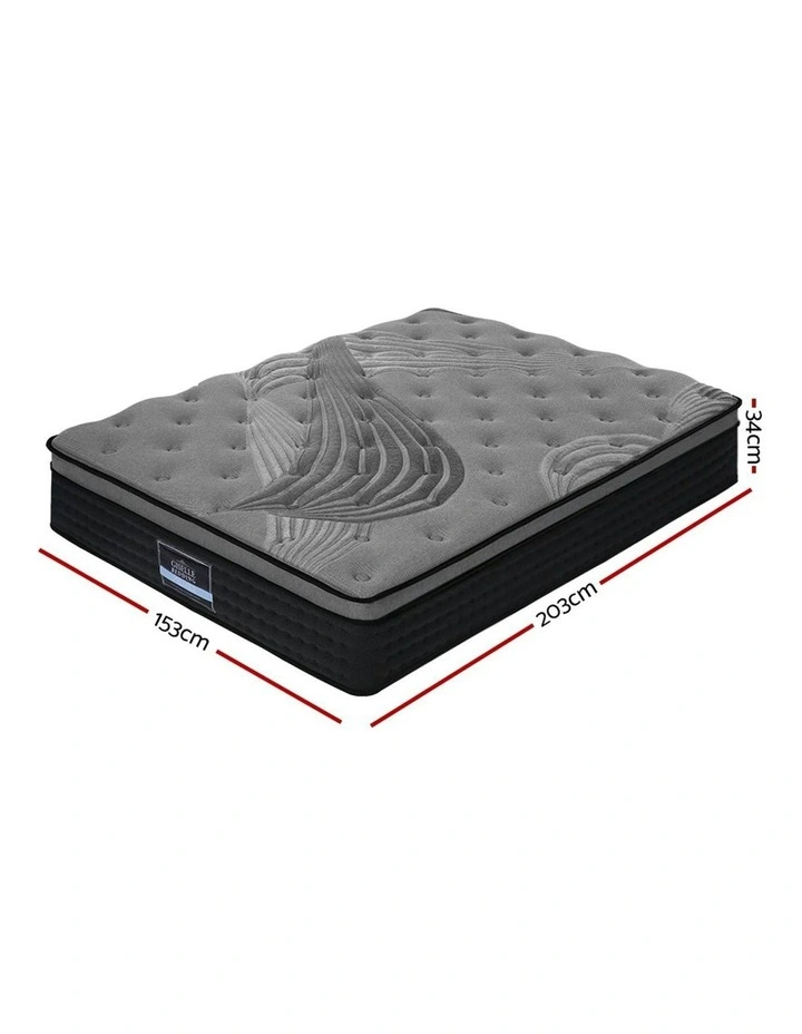 Alanya Bamboo Euro Top Pocket Spring Queen Size Mattress 34cm in Grey image 7