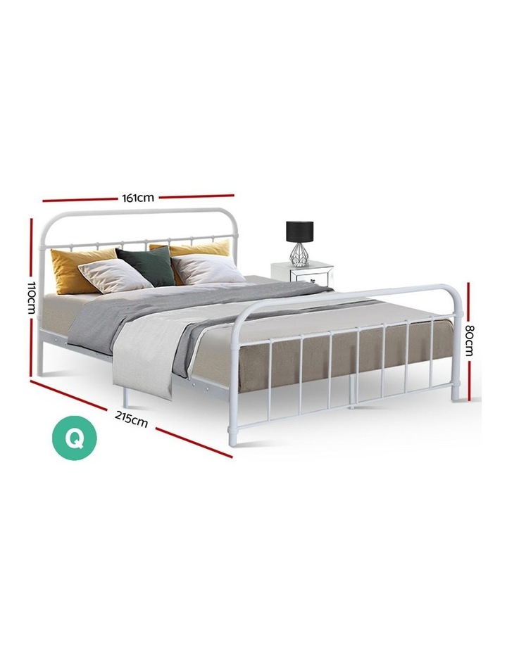 Artiss Queen Size Metal Bed Frame White Myer Artiss Queen Size Metal Bed Frame, What Are The Dimensions Of A Queen Size Metal Bed Frame
