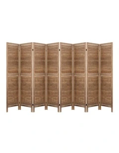 Room Divider Screen Louver Oak 8 Panel 326x170cm