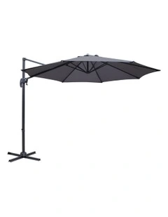 Deluxe Roma Outdoor Furniture Garden Umbrella Patio 360 Degree Charcoal