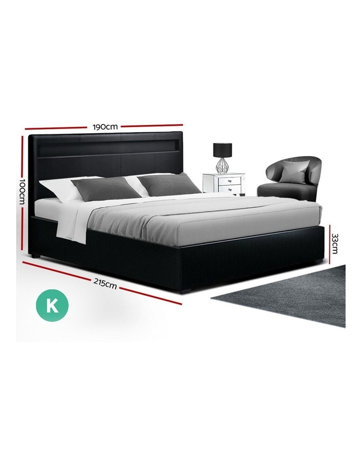 Artiss Led Bed Frame King Size Gas Lift Base With Storage Black Leather Myer Artiss Led Bed Frame King Size Gas Lift, Black King Storage Bed Frame