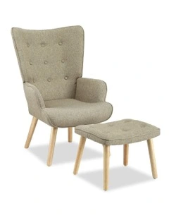 Armchair And Ottoman in Beige