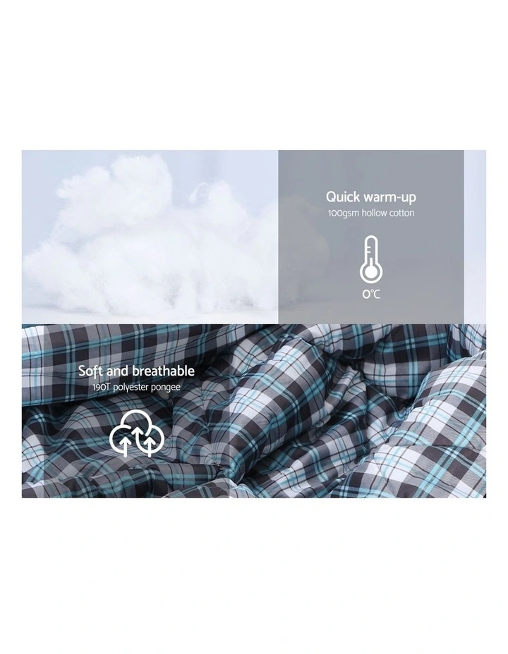 Lightweight Sleeping Bag Single Size Black image 5