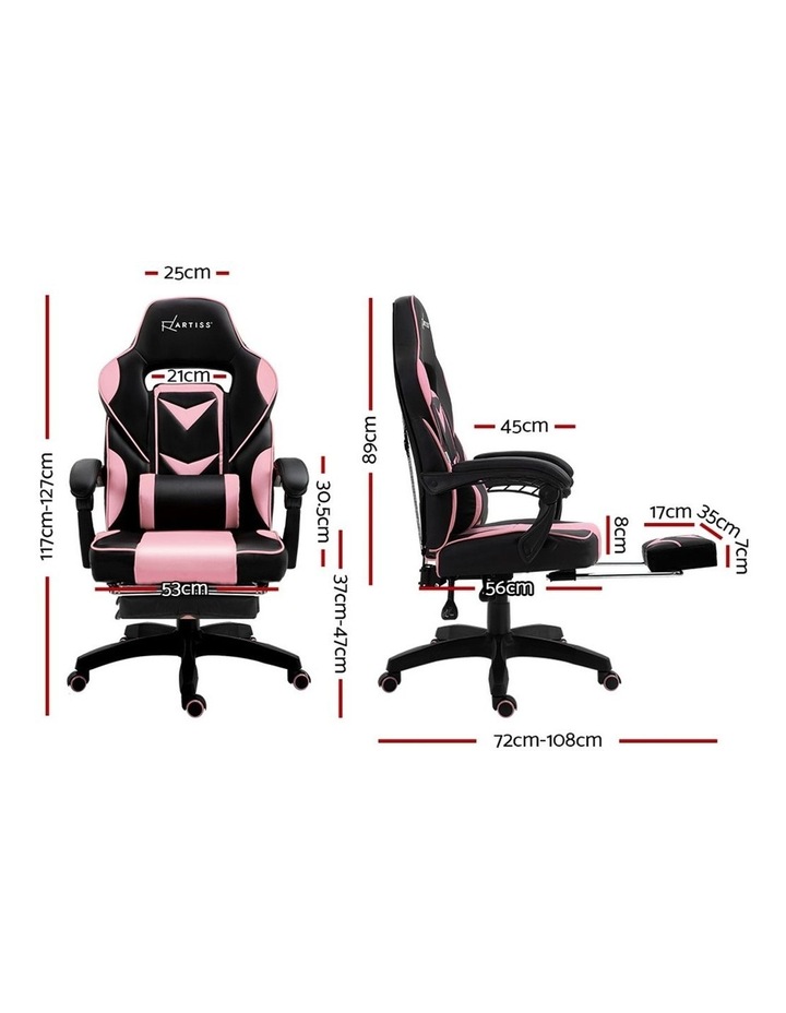 artiss office chair computer desk gaming chair study home work recliner black pink myer
