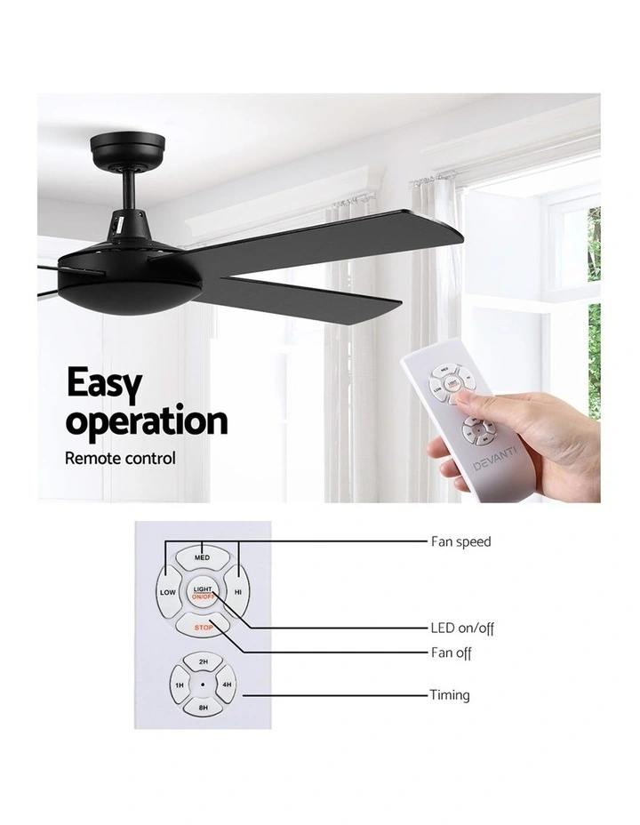 Devanti Ceiling Fan 52 W Remote Black Myer Devanti Ceiling Fan 52 W Remote Black, Wink Ceiling Fan