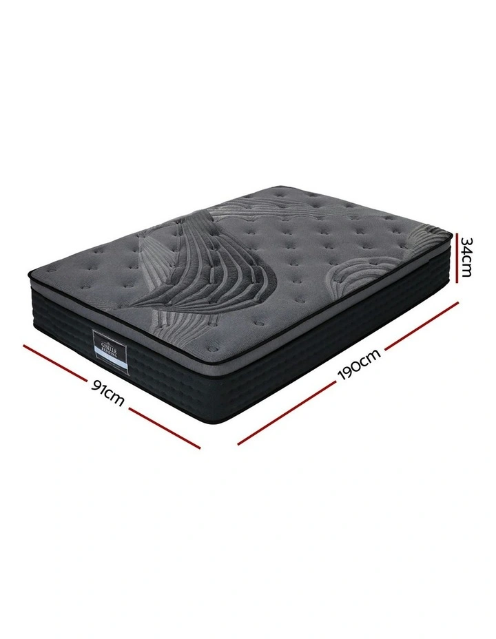 Pocket Spring Foam Bamboo Single Mattress 34cm in Black image 7