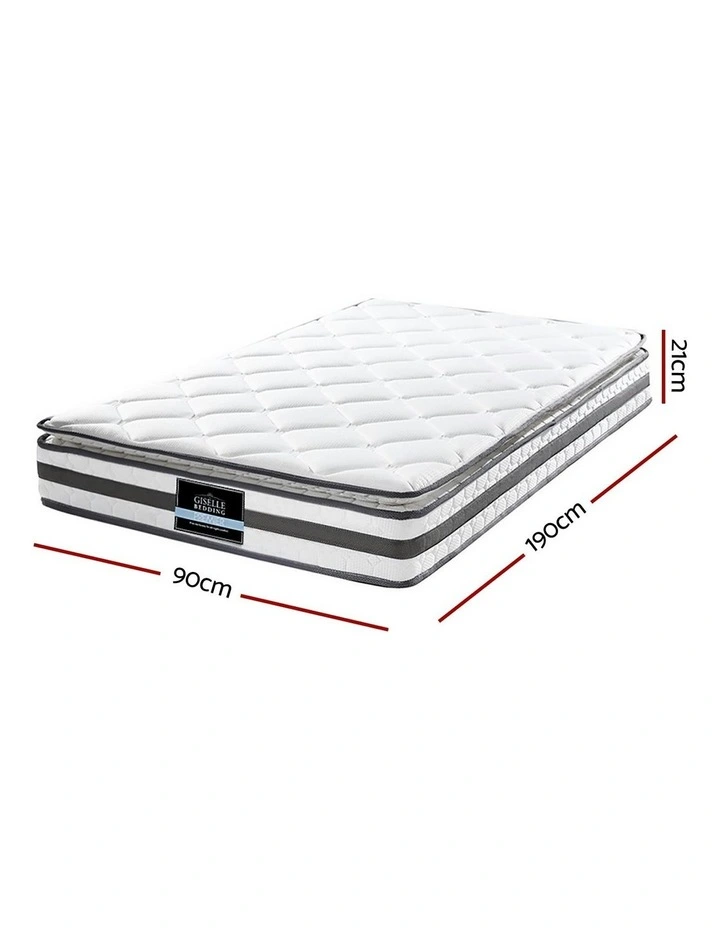 Bonnell Pillow Top Spring Foam Mattress 21cm in White image 4