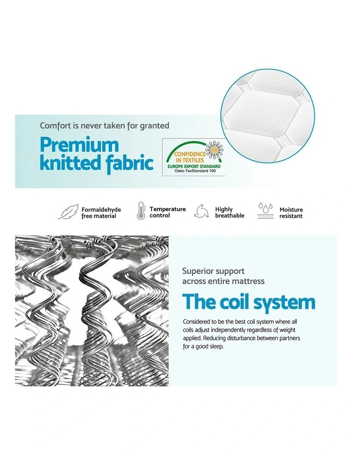 Bonnell Pillow Top Spring Foam Mattress 21cm in White image 7