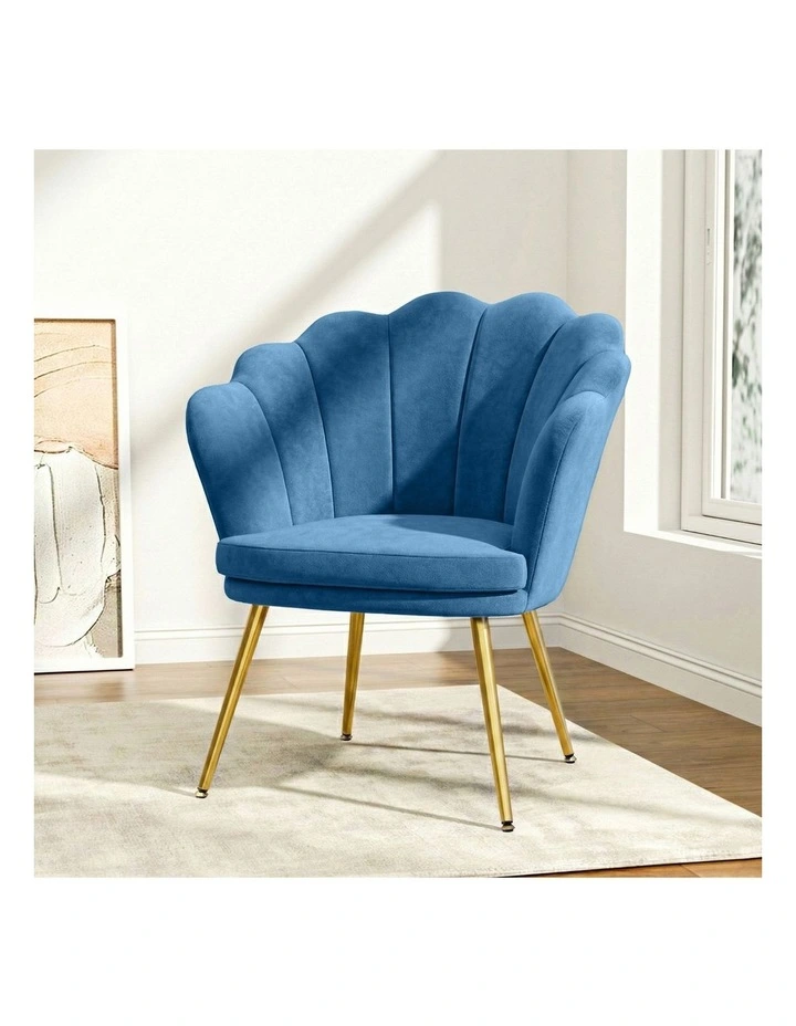 Velvet Armchair in Navy image 2