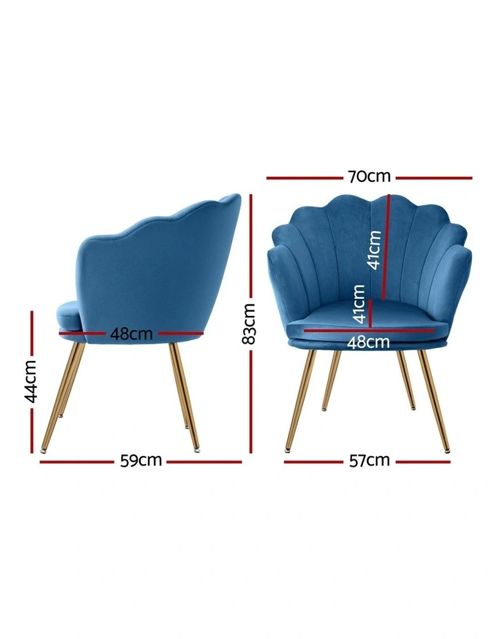 Velvet Armchair in Navy image 3