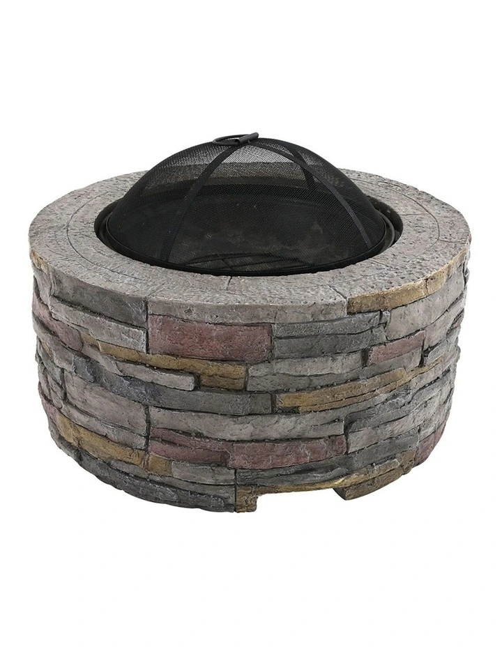 Round Fire Pit Outdoor Grey image 4