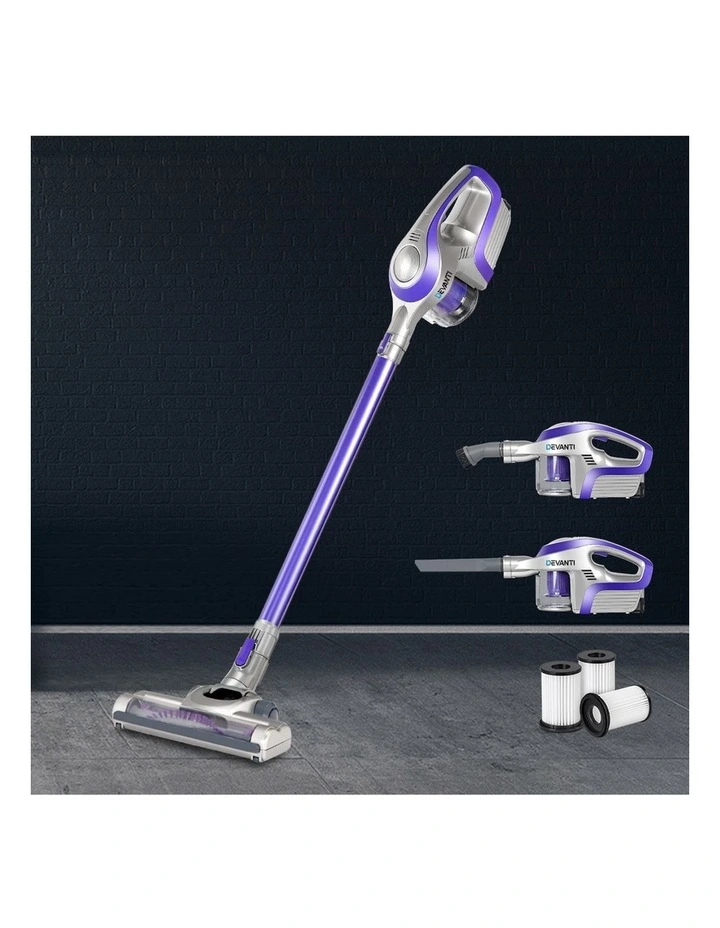 Devanti Handheld Vacuum Cleaner Cordless HEPA Filter 150W Purple image 3