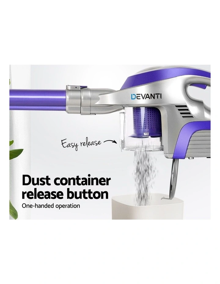 Devanti Handheld Vacuum Cleaner Cordless HEPA Filter 150W Purple image 6