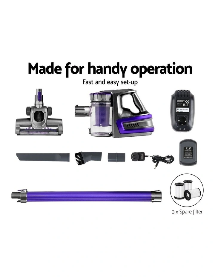 Devanti Handheld Vacuum Cleaner HEPA Filter Purple image 7