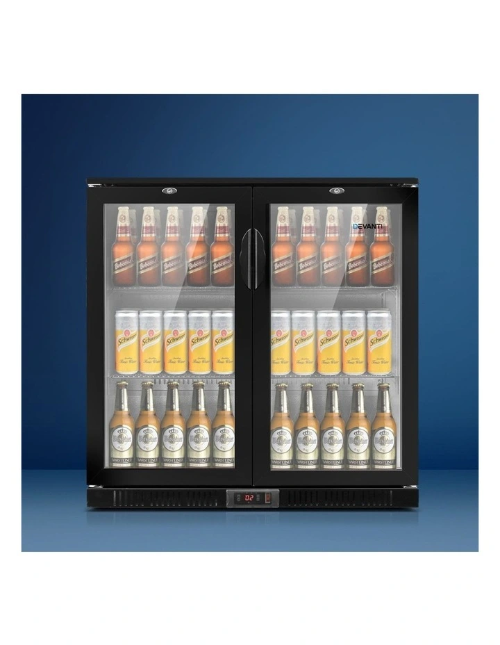 2 Glass Door Bar Fridge Black BF-E-198L-BK image 3