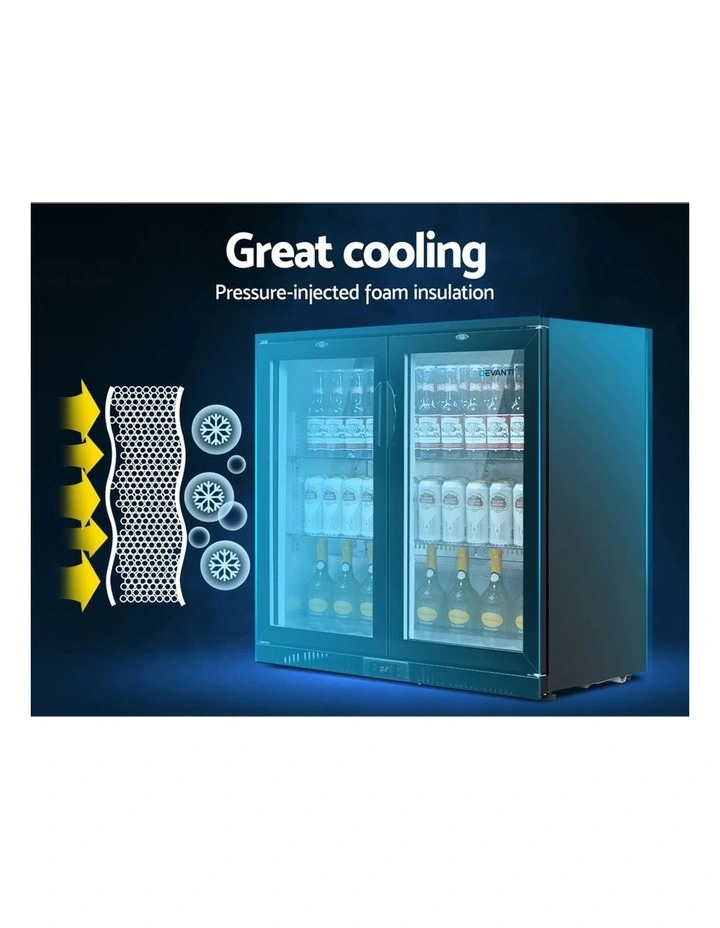 2 Glass Door Bar Fridge Black BF-E-198L-BK image 5
