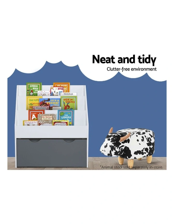 Kids Bookshelf Wooden White image 7