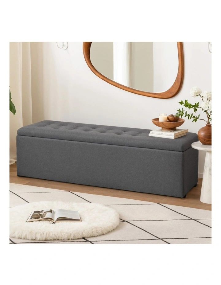 Storage Ottoman in Dark Grey image 3