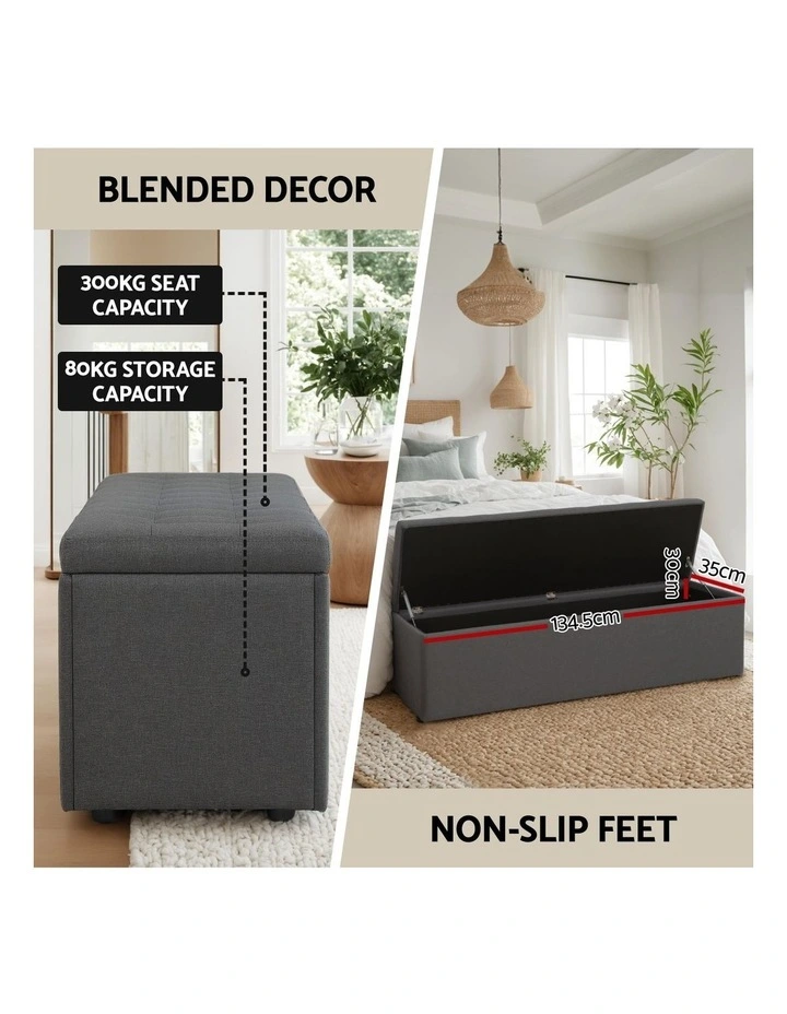 Storage Ottoman in Dark Grey image 5