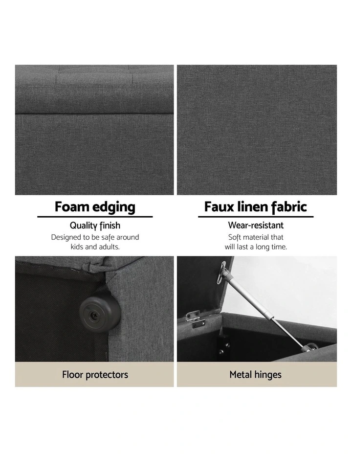 Storage Ottoman in Dark Grey image 7