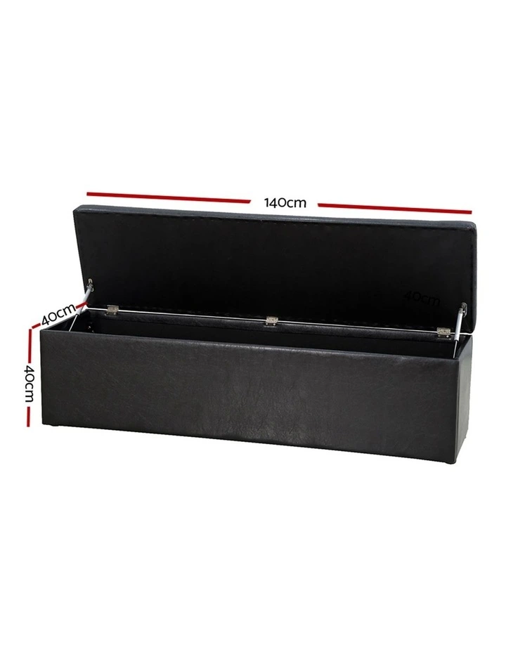 Storage Ottoman in Black image 4