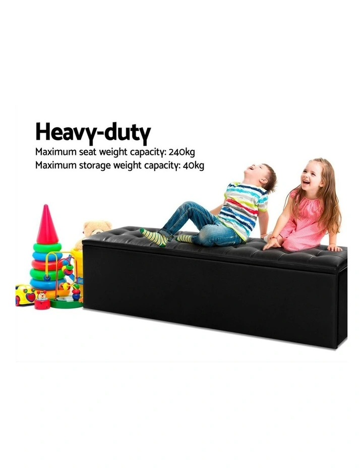 Storage Ottoman in Black image 5