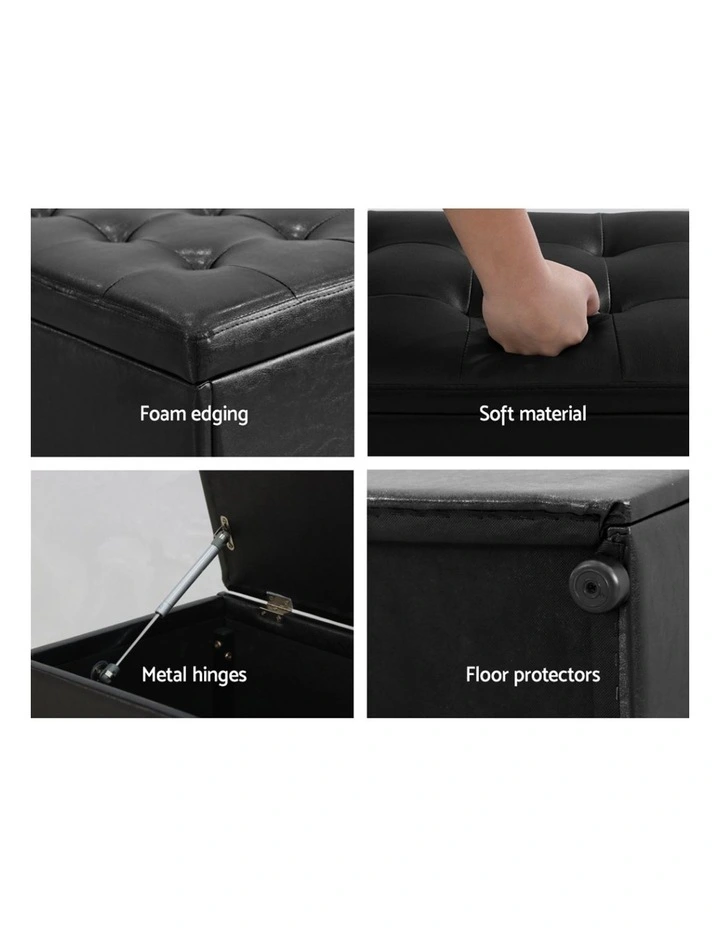 Storage Ottoman in Black image 7