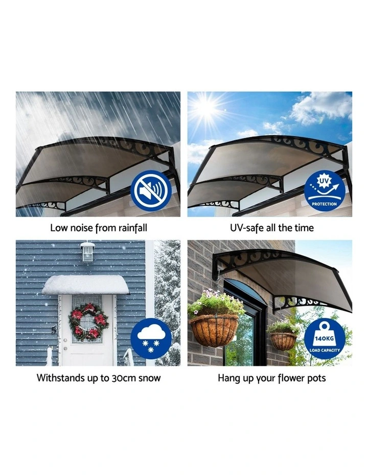 Instahut Window Door Awning 1mx4m Canopy Patio UV Sun Shield DIY 9n in Brown image 5