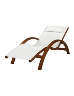 Outdoor Wooden Sun Lounge In White