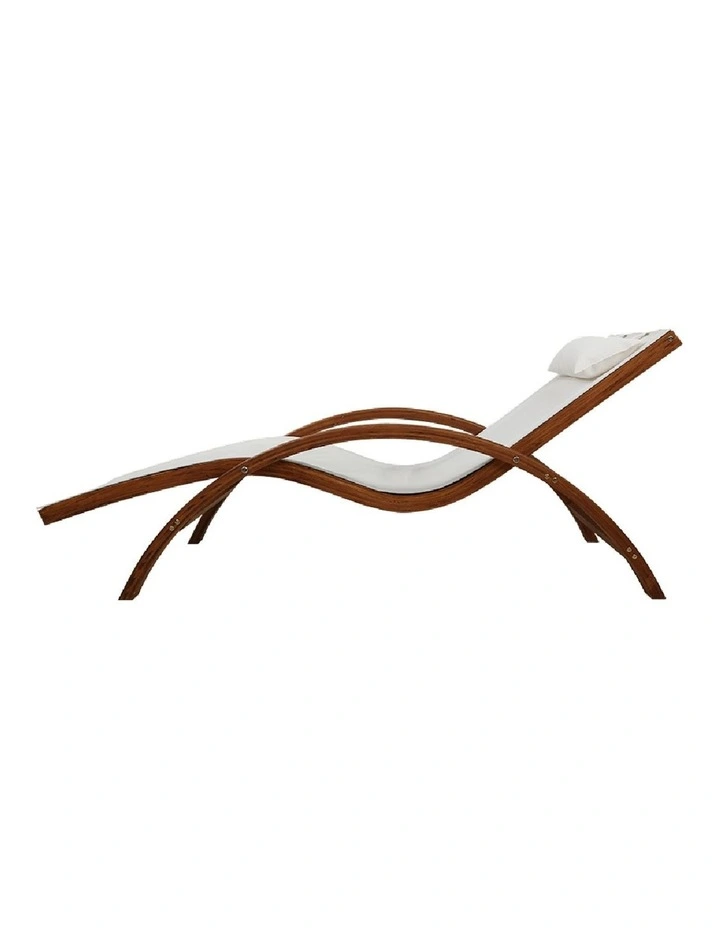 Outdoor Wooden Sun Lounge In White image 2