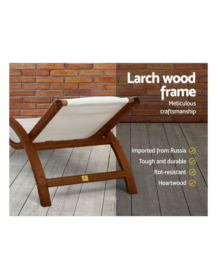 Outdoor Wooden Sun Lounge In White image 6