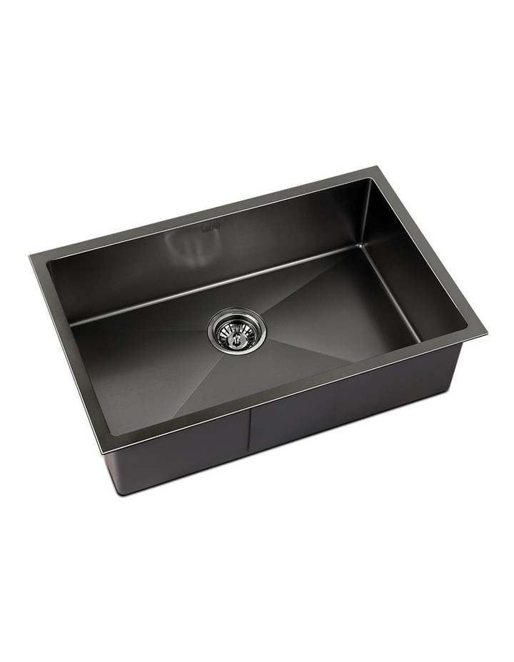 Kitchen Sink Stainless Steel 70X45CM Basin Single Bowl Laundry in Black image 1