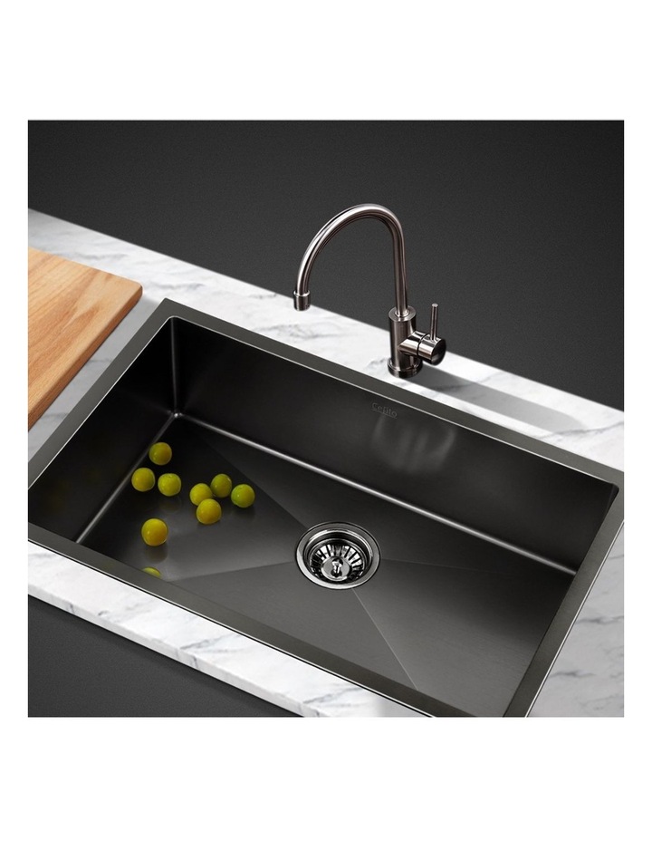 Kitchen Sink Stainless Steel 70X45CM Basin Single Bowl Laundry in Black image 3