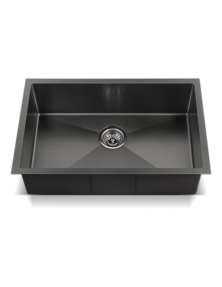 Kitchen Sink Stainless Steel 70X45CM Basin Single Bowl Laundry in Black image 4