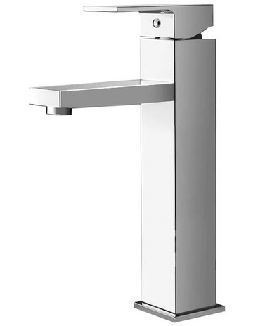 Bathroom Basin Square Tall Faucet Vanity Laundry Mixer Tap in Chrome