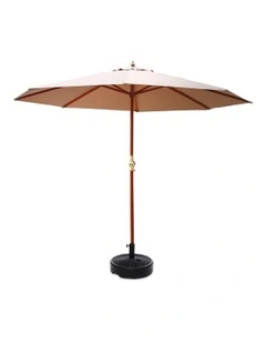 Outdoor Umbrella 3M W/ Base In Beige