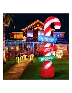 Christmas Inflatable Candy Pole 2.4M Illuminated Decorations