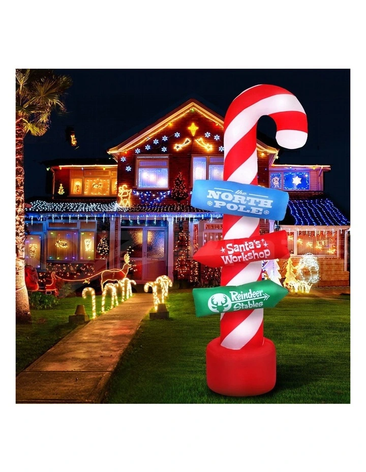 Christmas Inflatable Candy Pole 2.4M Illuminated Decorations image 1