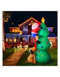 Inflatable Santa on Tree