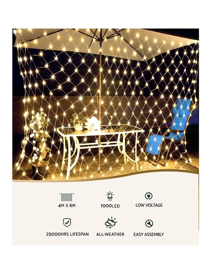 1000 LED Christmas Lights4mx6m Net String Light in Warm White image 4