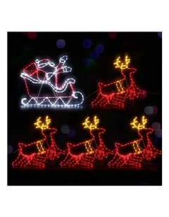 806 LED Christmas Lights Reindeer Sleigh Decorations